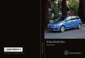 2016 Mercedes Benz B Class Electric Operator Manual
